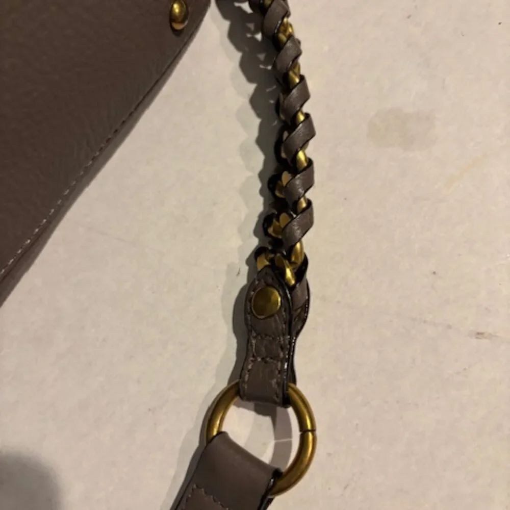 Elliott Lucca Italy Leather Grey Satchel Double Handle Detachable Shoulder Strap - Picture 7 of 7